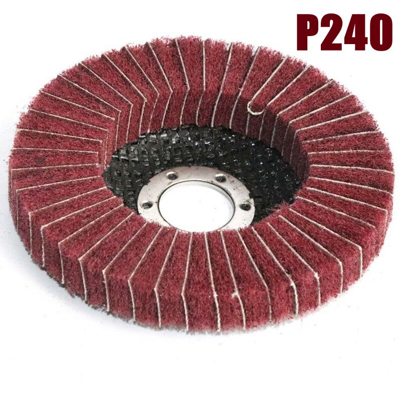 Disco de pulido de aleta de fibra de nailon, disco de fregado no tejido para amoladora angular, 1 pieza, 4 pulgadas, 100mm: Grit 240