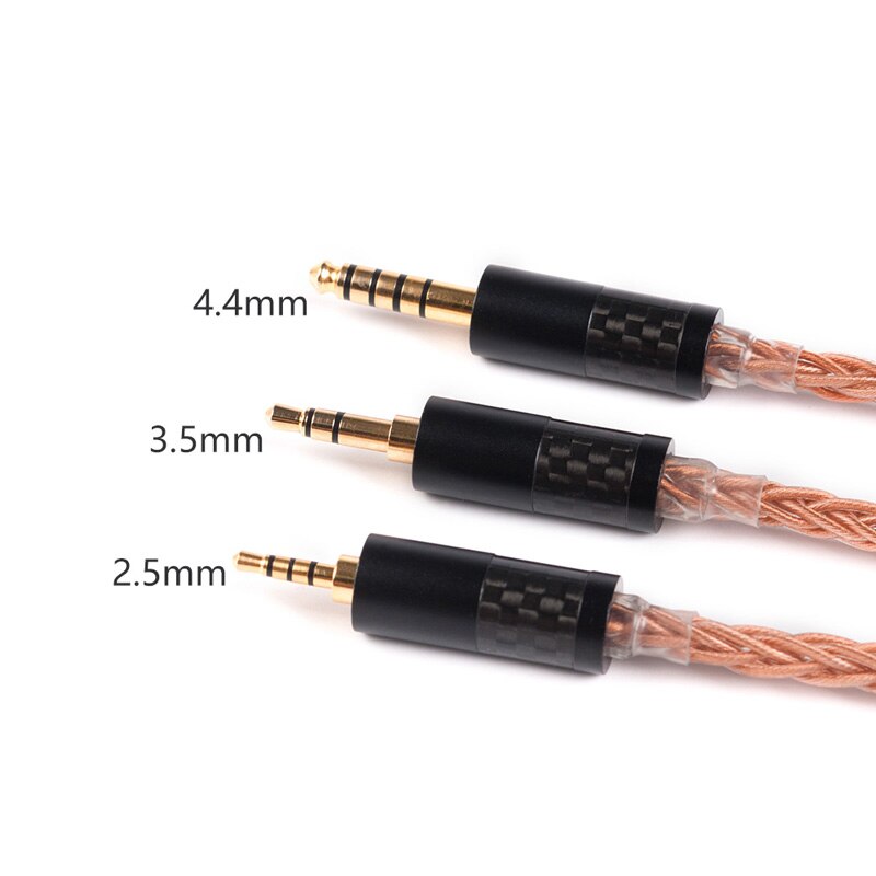 Yinyoo-Cable de cobre y cristal de alta gama, conector MMCX/2PIN mejorado de 8 núcleos, 2,5/3,5/4,4 MM, para BLON BL-01 KZ EDX
