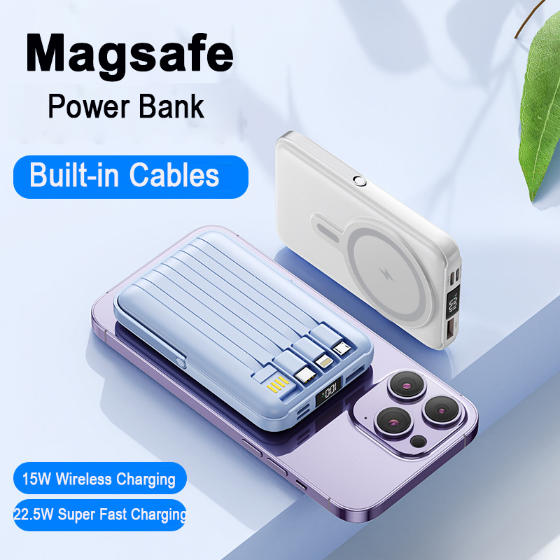 200000mAh Magnetic Wireless Power Bank with Phone Holder Portable Charger Fast Charging Battery for IPhone Magsafe PowerBank