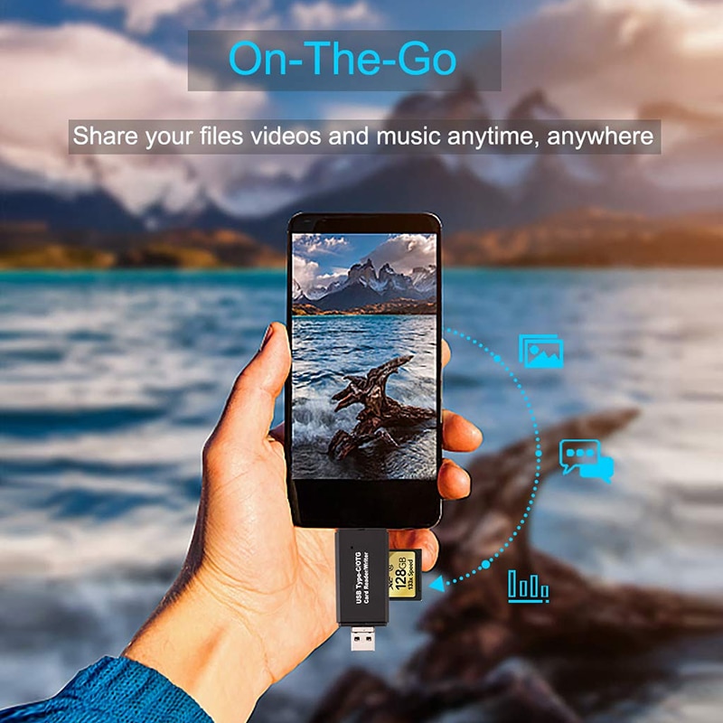 Lector de tarjetas SD USB 3,0, lector de tarjetas USB C 3,0/2,0 TF/Mirco SD, adaptador de tarjeta de memoria inteligente tipo C OTG Flash Drive