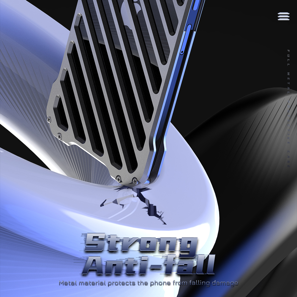 Aluminium Alloy Metal Phone Case for iPhone 12 13 14 15 16 Pro Max 16 Plus Heat Dissipation Ventilate Shockproof Armor Cover