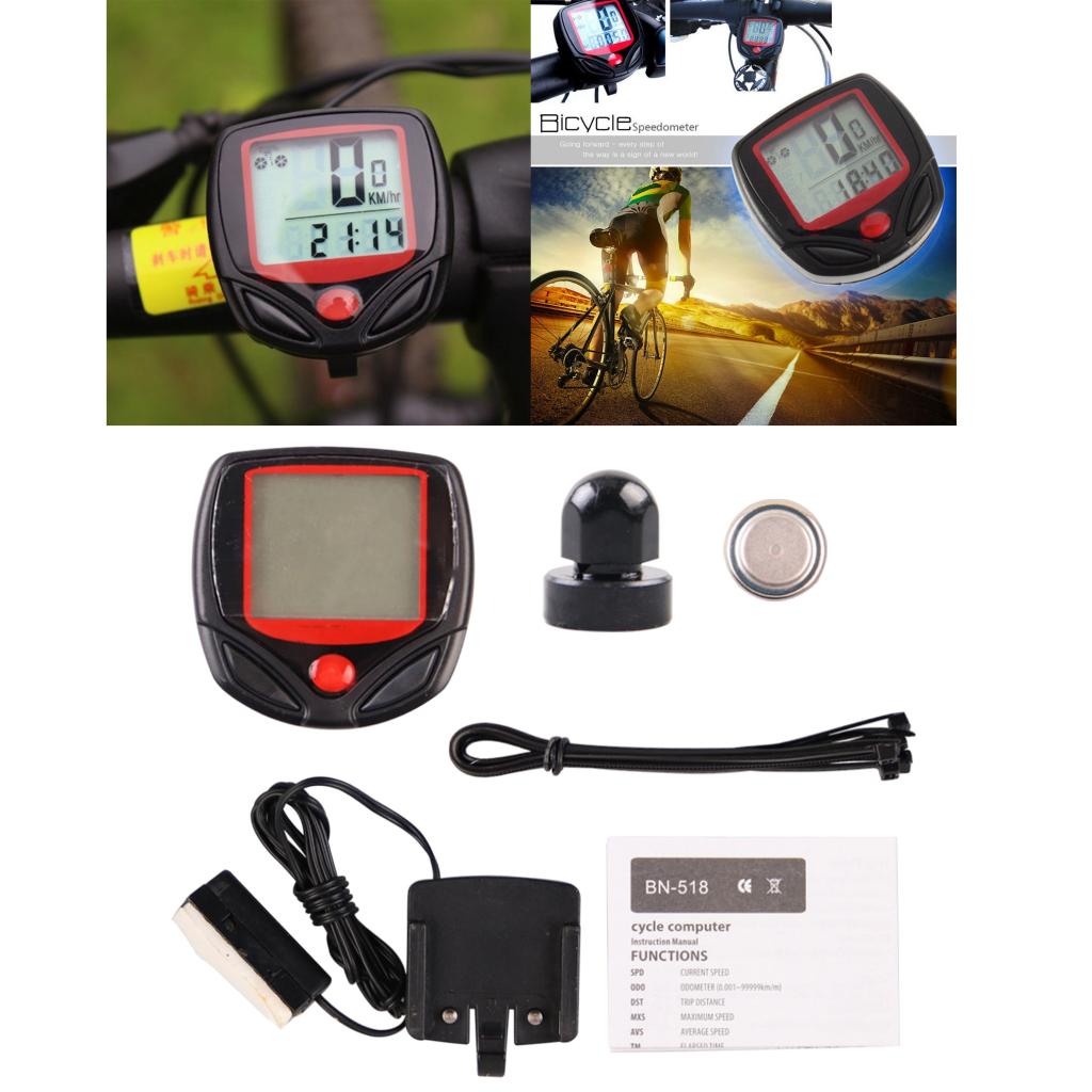 Computer da bici tachimetro per bicicletta cablato contachilometri per bici ciclismo cronometro multifunzione Display LCD con apparecchiature di retroilluminazione