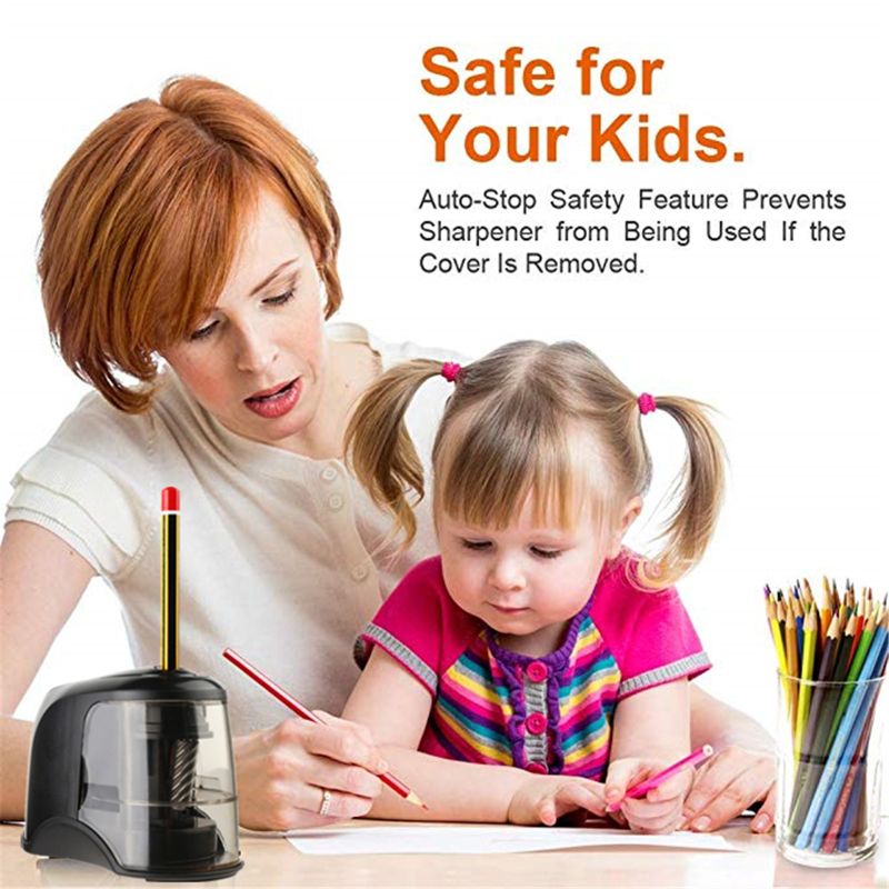 Electric Pencil Sharpener Best Heavy Duty Helical Steel Blade for Artists Kids Adults Colored Pencils school supplies