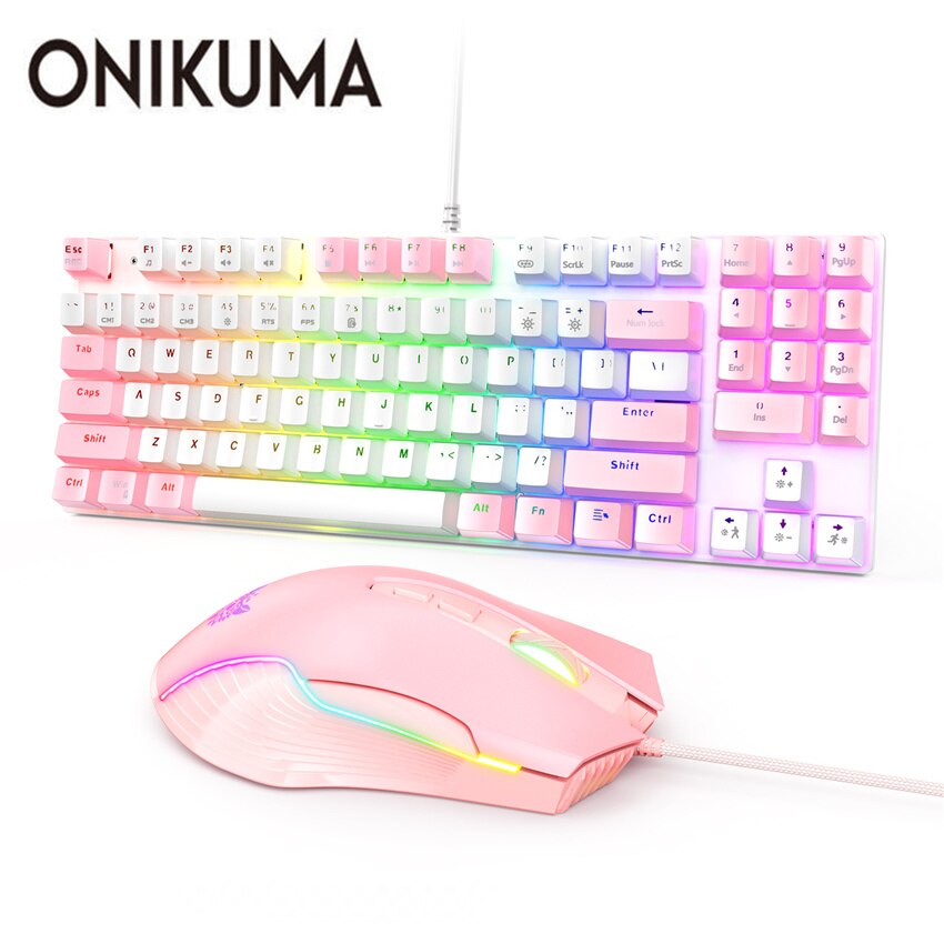 ONIKUMA G26 Wired 89-keys Mechanical Keyboard Mouse Set USB Interface Backlit Keyboard for Gaming Office Dedicated