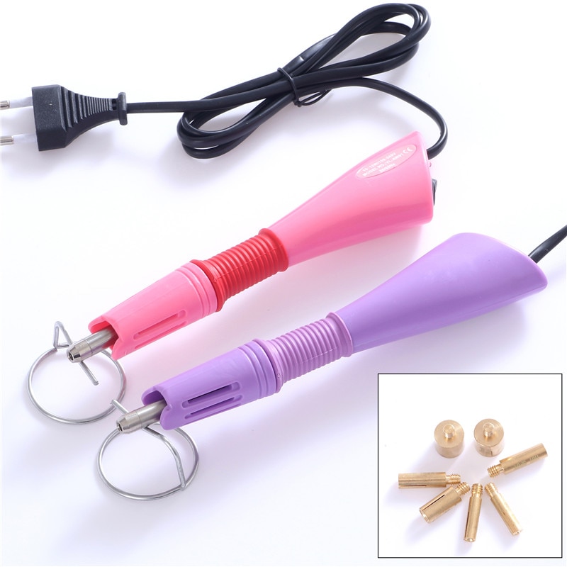 Sett hurtigoppvarmet hotfix applikator stryke på hotfix rhinestones glass krystall strass varmefiks verktøy til klær brudekjole