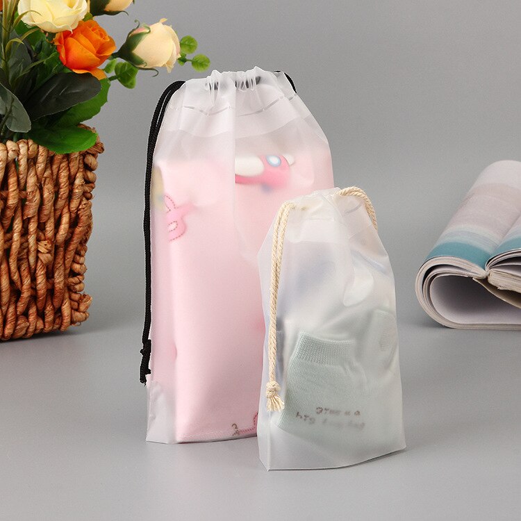 ETya 1 pièces PVC cordon voyage serviette de toilette cosmétique maquillage sac organisateur ensemble pochette femmes sous-vêtement en tissu sac