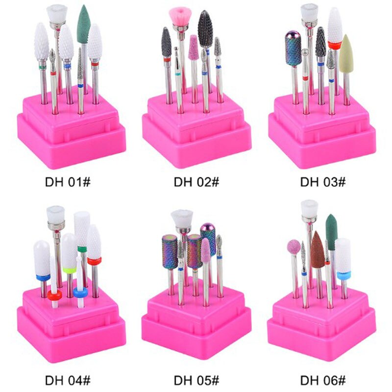 Limas eléctricas para uñas, juego de brocas de aleación de acero y tungsteno, cabezales de pulido y seguridad, herramientas de manicura y pedicura