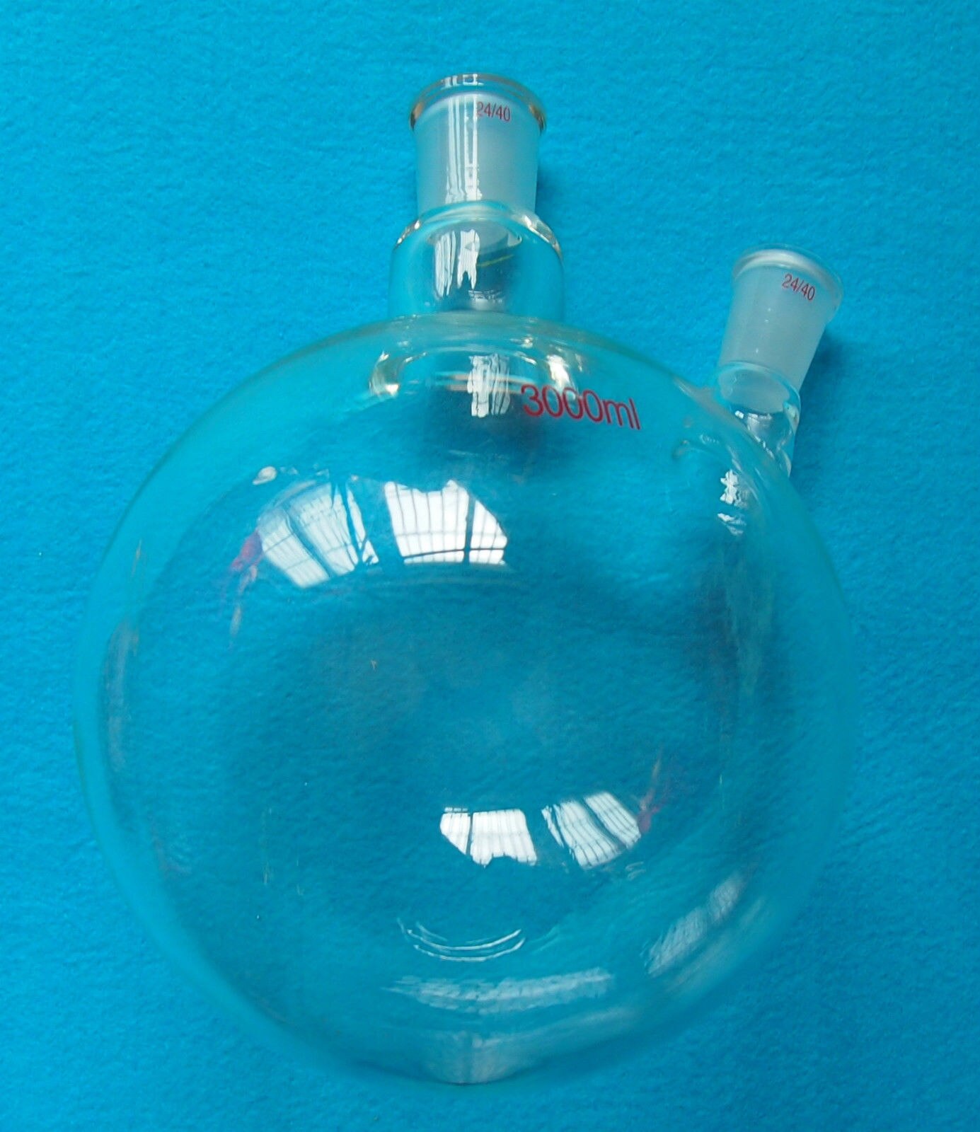 3000ml,24/40,Two-Neck,Round Bottom Glass Flask,Twins Necks,3L,Lab Boiling Vessel
