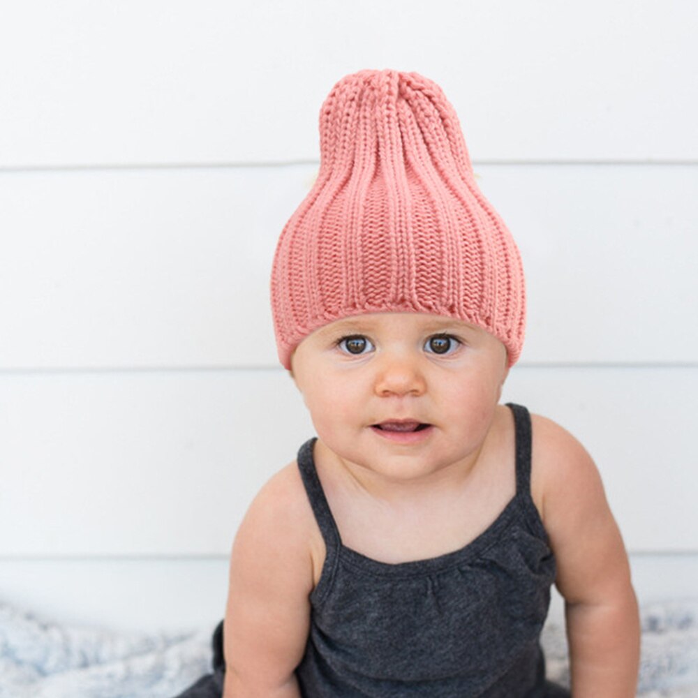 Warm Hoofdtooi Winter Gebreide Muts Haak Beanie Cap Acryl Fiber Hoed Voor Baby Kinderen (Wit)