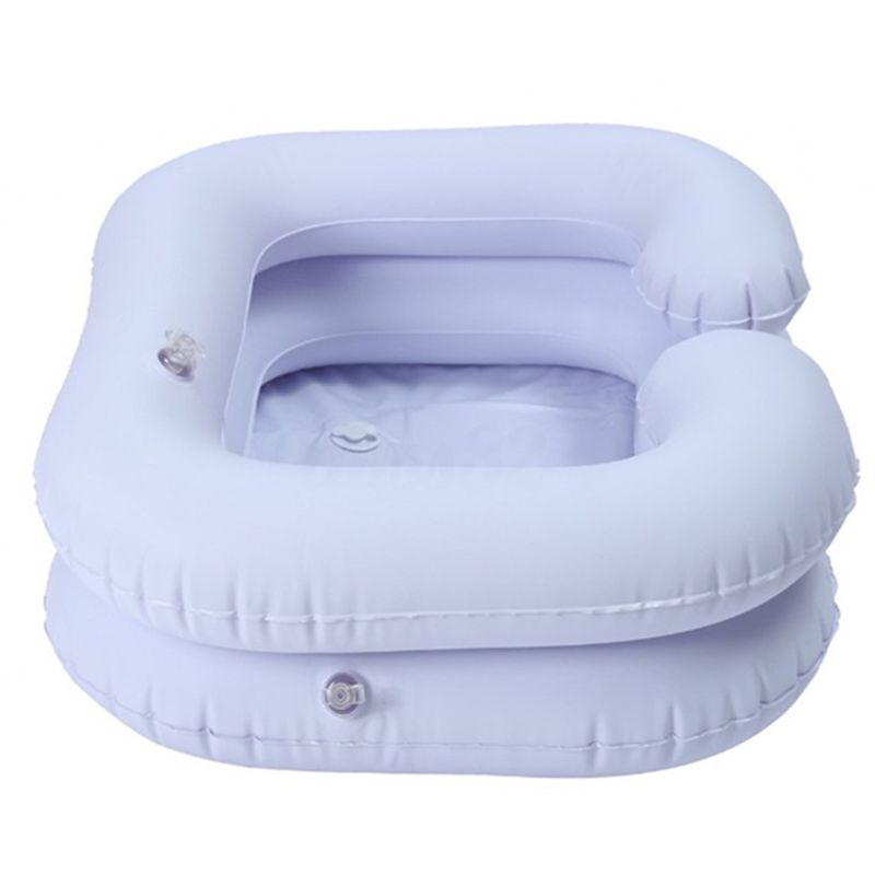 Inflatable Shampoo Basin for the Disabled Elderly Portable Hair Washing Basin Drain Tube Bed Rest Nursing Aid Sink