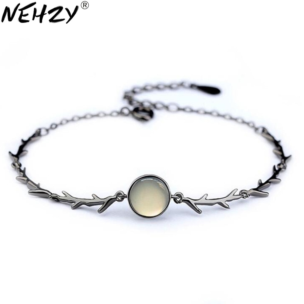 S925 Stamp silver Jewelry Brand bracelet roses thorns Thai silver bracelet girls Moonstone Forest upscale female