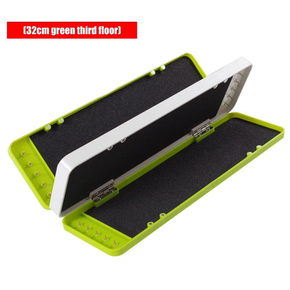 Fishing Tackles Box 2/3 Layers Tackle Storage Box for Fishing Accessories Carp Fish Pesca Baits Lures Organizer Case: 32cm Green
