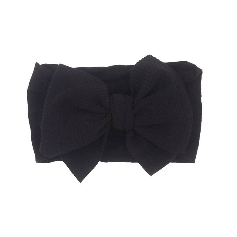 Baby nylon hoofdband zachte strik tulband haarbanden voor meisjes hoofdbanden elastische hoofddoek kinderhaaraccessoires: Zwart