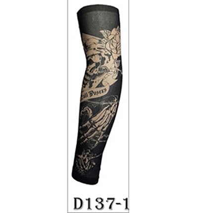 Ismuff unisex sommar utomhus solskydd solskydd skyddskod hög elasticitet andas tatuering tryck arm ärm: D137-1