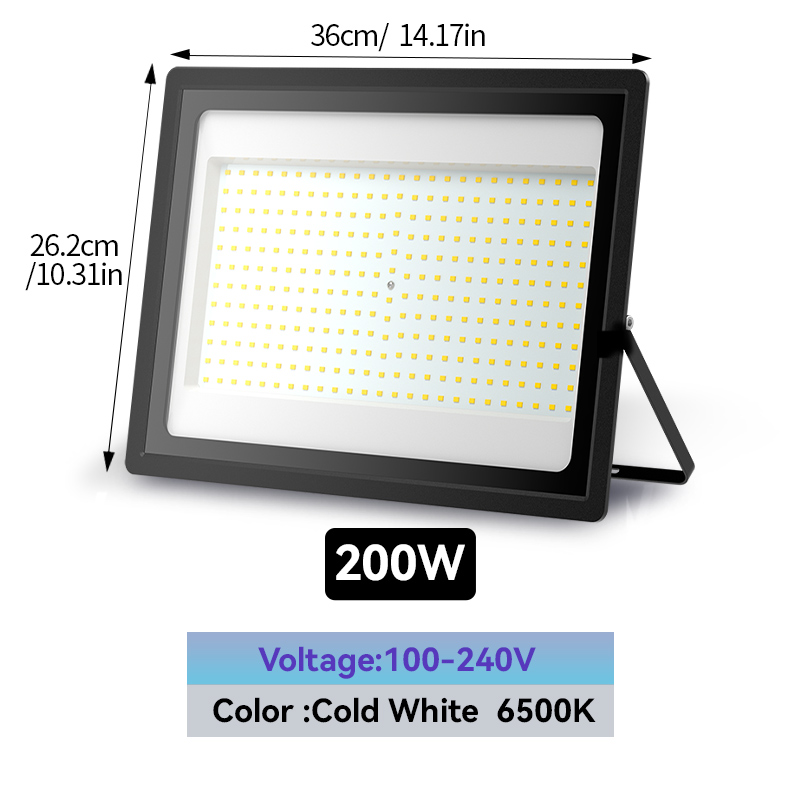 LED Projectielicht IP65 Waterdichte Reflector Spotlight 30W 50W 80W 100W 150W 200W Outdoor tuin Vierkante Straat Wandlamp: WHITE