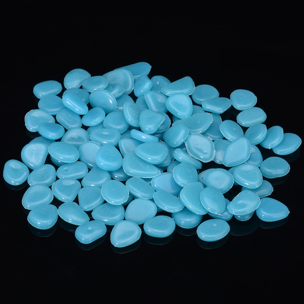 100pcs Blue Luminous Pebble Stones Gardening Aquarium Landscaping Garden Yard Decor Artificial Glow Pebbles Stones