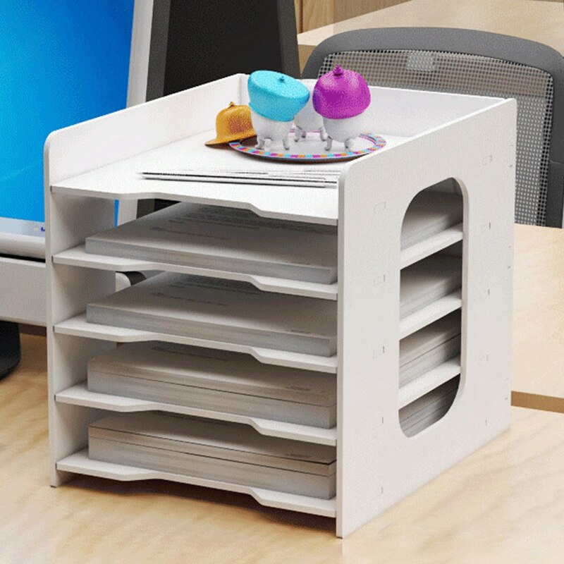 5-Layer Desktop File Storage Rack A4 Data Rack Mul... – Grandado