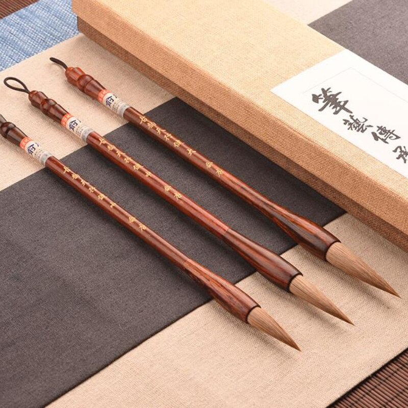 Chinese Kalligrafie Borstel Pen Set Wezel Haar Borstel Reguliere Script Kalligrafie Aquarel Inkt Schilderen Schrijven Borstel Tinta China