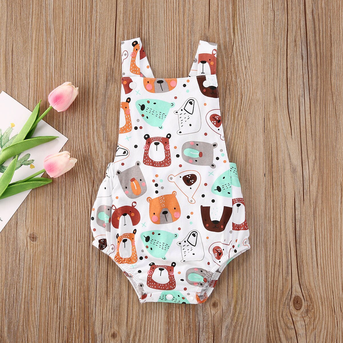 4 stijlen baby meisjes jongens dieren bodysuits mouwloos cartoon print zomer jumpsuits outfit 0-18m