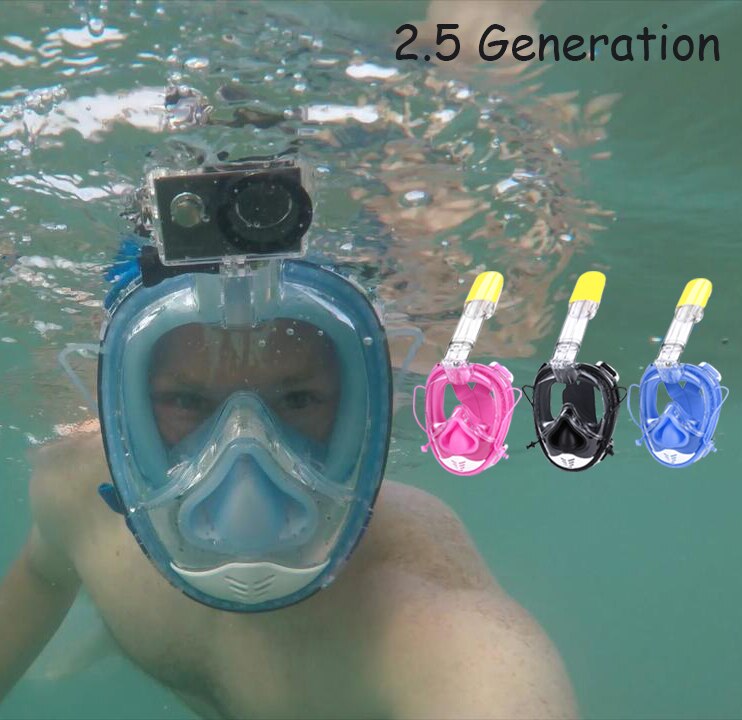 SOFT NOSE Diving Mask upgraded Full Face Scuba Mask One-piece Gasbag Anti-fog Snorkeling Mask for Kids Adults