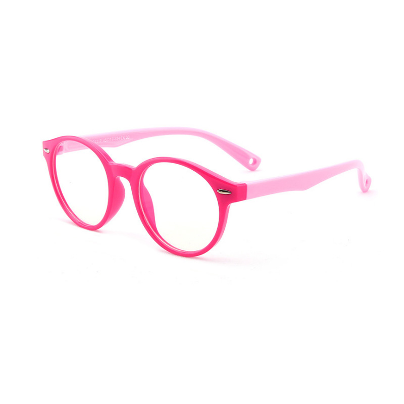 Gafas redondas con filtro antideslumbrante para niños y niñas, montura óptica transparente, con bloqueo de luz azul, UV400,: C6