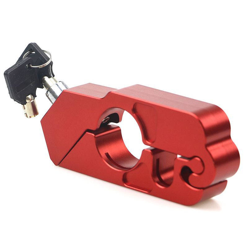 Aluminum Alloy Bike Lock Bicycle Handlebar Lock Motorcycle Anti-Theft Lock Safety Theft Protection Locks MTB Bike Accessories: Red
