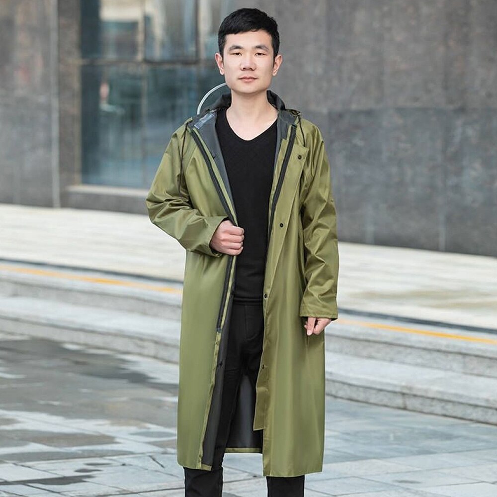 KoKoBin Canvas Long Adult Raincoat Safety Labor Protection Raincoat Thickened Big Brim Oxford Cloth Poncho For Men And Women