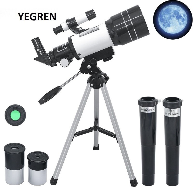 70mm Table Astronomical Telescope 150X Beginners Monocular Moon-watching Telescope with Tripod Child Birthday Telescope