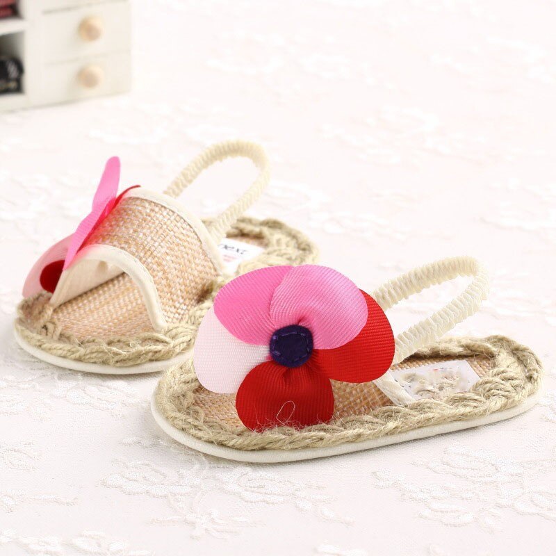bébé filles sandales coton fleurs anti-dérapant intérieur bébé fille été sandales bébé filles chaussures