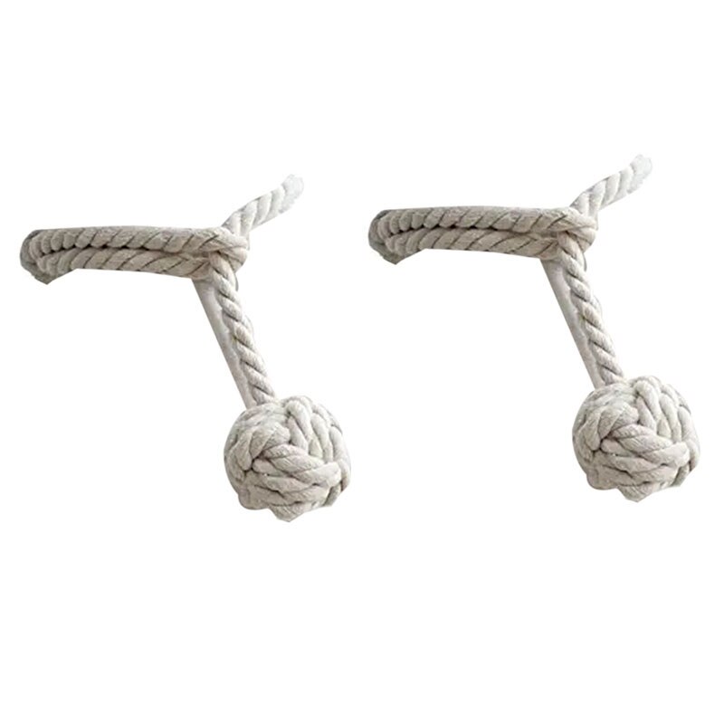 2- pack gardinbindningar - gardinrep i naturlig bomull, handgjorda lantliga dekorativa gardinhållare (beige)