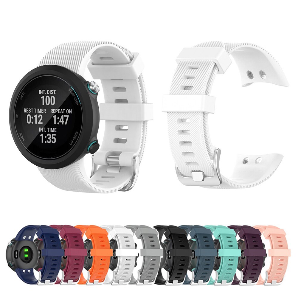 Oryginalny pasek silikonowy do Garmin Forerunner 45/Forerunner 45S/Swim 2 miękki silikonowy regulowany pasek zamienny pasek Garmin Swim 2