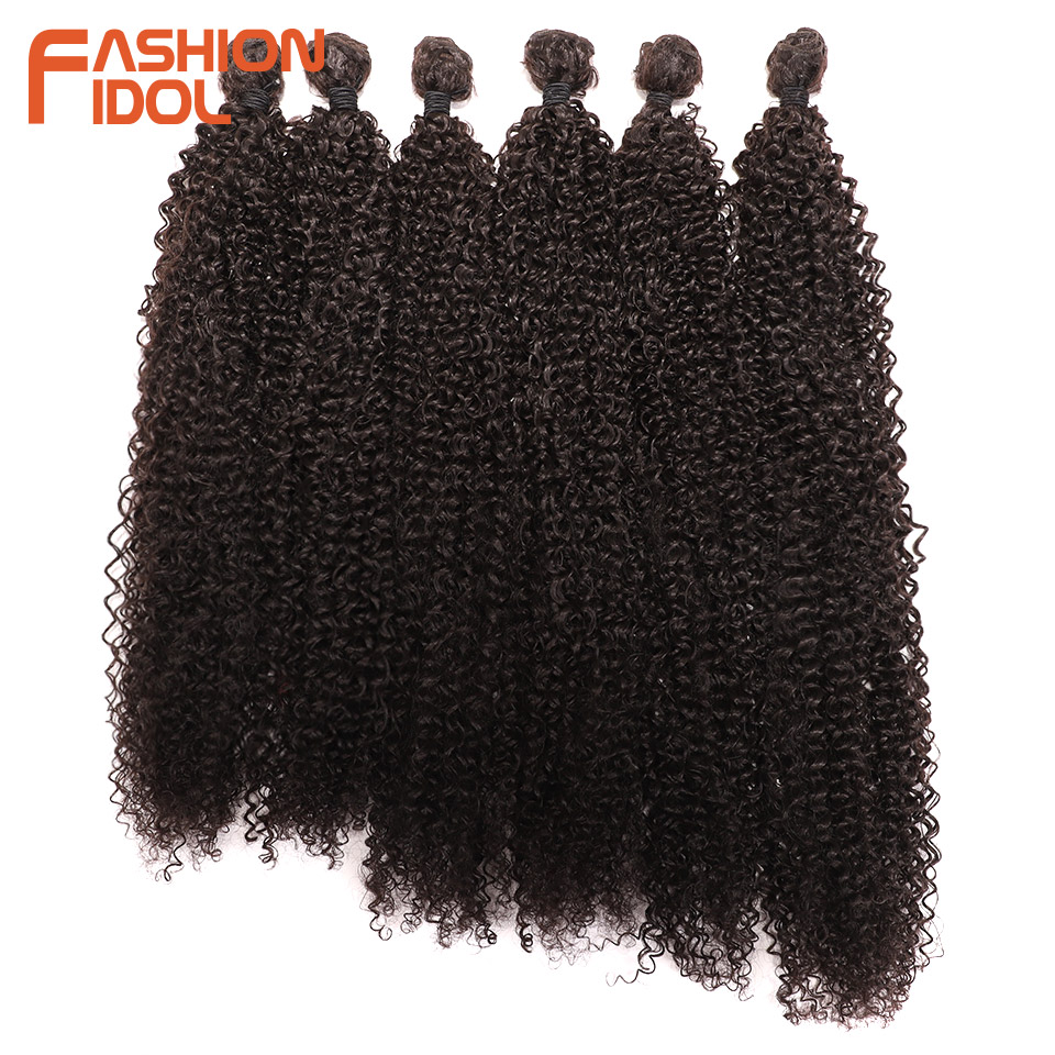 IDOL Afro Kinky Curly Hiukset Synteettinen Hiustenpidennys Ombre Blonde 20-24 Tuumaa 320g: #4