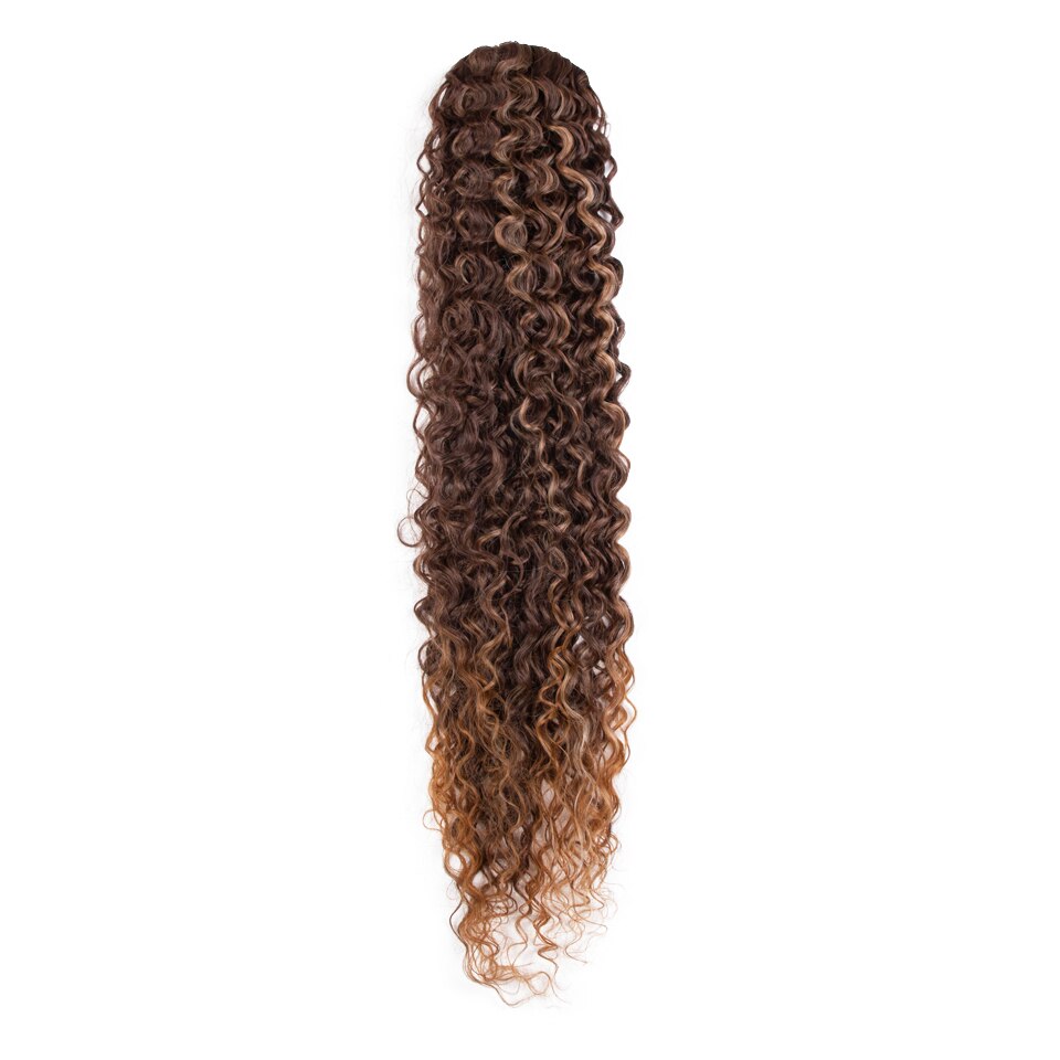 Curly Ponytail Hair Extension 34 Inch Highlight Ginger Orange Colored Drawstring Ponytail Natural Afro Kinky Curly Clip In Wigs: HL4336131427