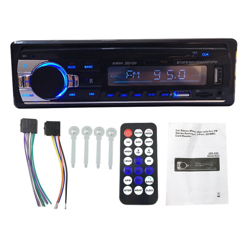 Car Radio Stereo Player Digital Bluetooth Car MP3 Player 60Wx4 FM Radio Stereo Audio Music-USB/SD with in Dash AUX Input
