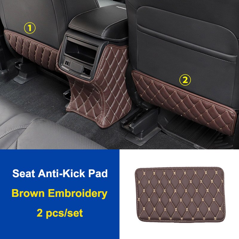 QHCP-alfombrilla de microfibra de cuero para asiento de coche, antipatadas, reposabrazos, almohadilla antipatadas para niños, poste B, pilar para Subaru Forester 19-22, estilo de coche: Seat Brown A