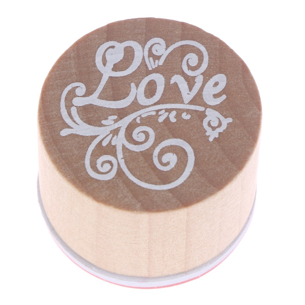 Vintage rond bois timbre manuscrit souhaits Sentiment caoutchouc rond joint timbre motif de mot Floral pour Scrapbooking mariage: 6
