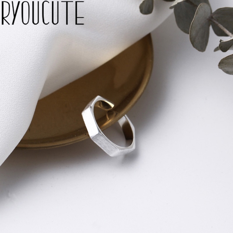 Bijoux anéis femininos, novo anel hexágono para mulheres presentes do vintage tamanho grande ajustável anéis de luxo joias