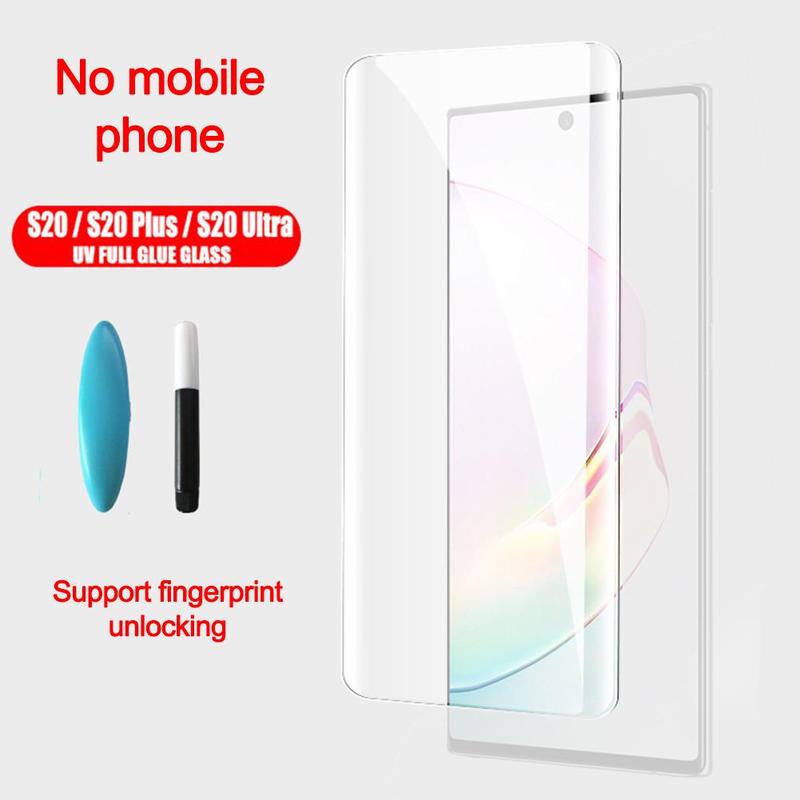Egnet til samsung  s20uv uv herdet glass  s20 pluss filmbeskytter få øye på  s20 ultrauv telefon til samsung lim mobilskjerm  n4 i 5