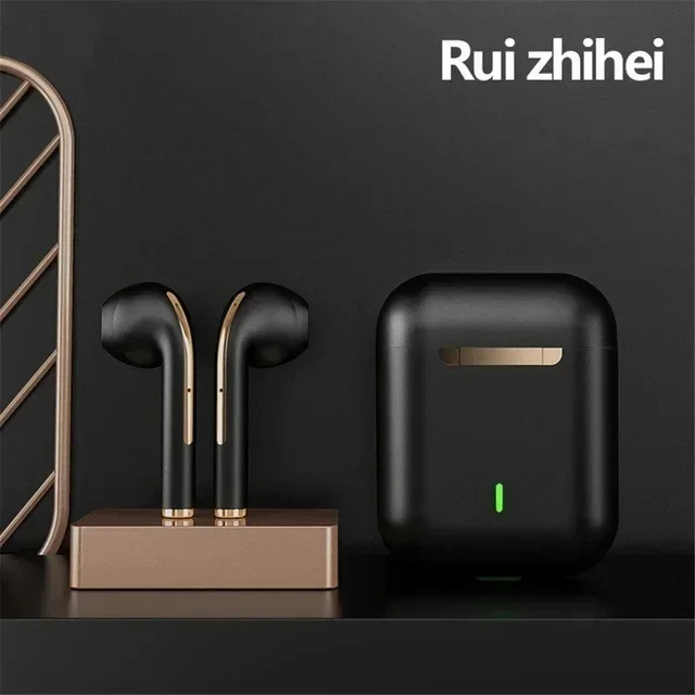 Original J18 TWS Bluetooth Headphones Stereo True Wireless Headset Earbuds In Ear Handsfree Earphones Buds For Mobile Phone: black