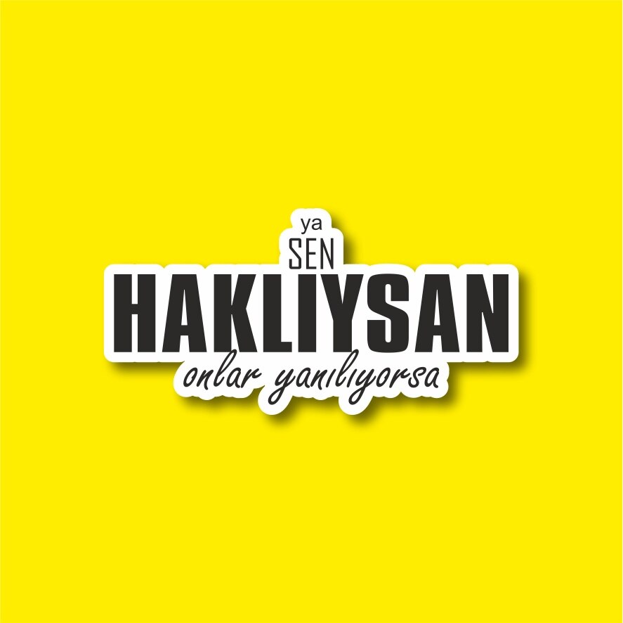 Haklıysan Laptop En Telefoon Sticker-Decal Max.8cm