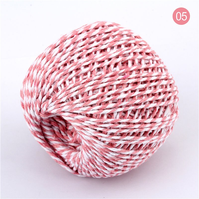 100m 1.5mm-2mm Dubbele Kleuren Katoen Touw DIY Handgemaakte Ambachten Weave Cords Accessoires Mason Jar Decors Wikkelen Tag Koord: color 05
