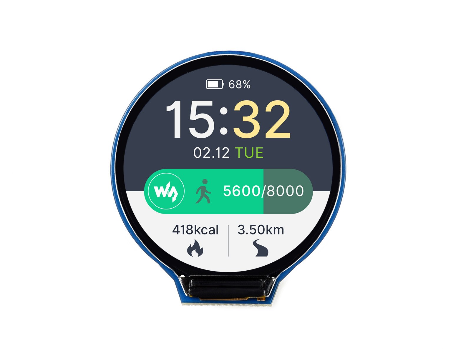 Waveshare 1.28inch Round LCD Display Module,65K RGB Colors,240*240 Resolution,SPI Interface,Support Raspberry Pi/Jetson Nano etc