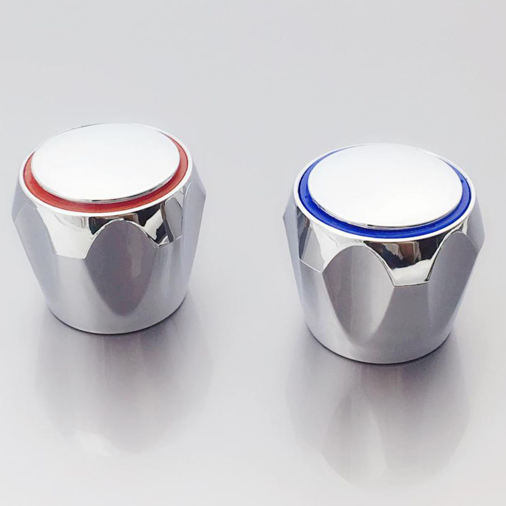 & COLD TAP Kraan Handvat Kraan Handvat METAAL VERCHROOM VERVANGING TOP HOOFD COVERS 2 STUKS Badkamer 3.2x3.9cm