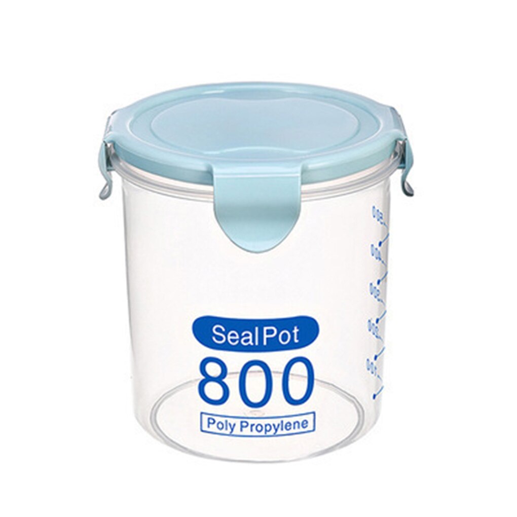 Fenkicyen Buckle PP Sealed Food Container Transparent Cereal Round Storage Jar Holders Kitchen Clear Seasoning Containers: NO.4