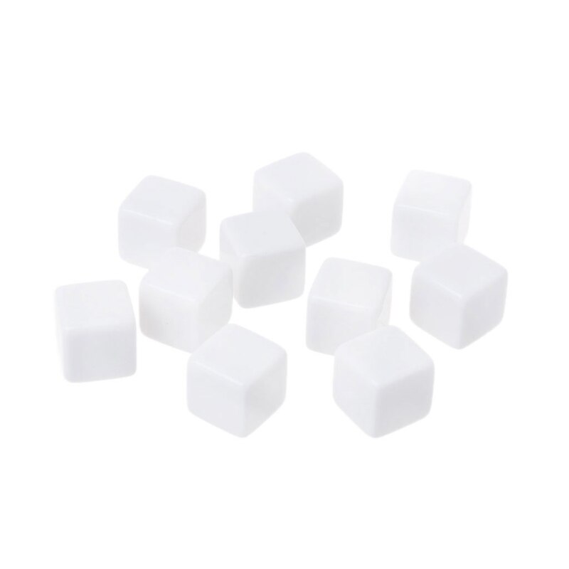 10 Teile/satz 18mm DIY leer Würfel Acryl Polyeder Lehre Gravur Schreiben Kind Spielzeug Spaß