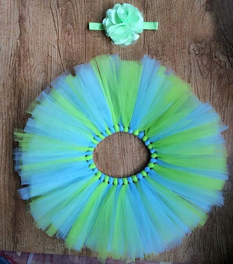 Faldas de tutú de arcoíris para niñas, Tutus de tul con lazo de flor, faldas de fotografía de disfraces de de cumpleaños para recién nacidos: 3