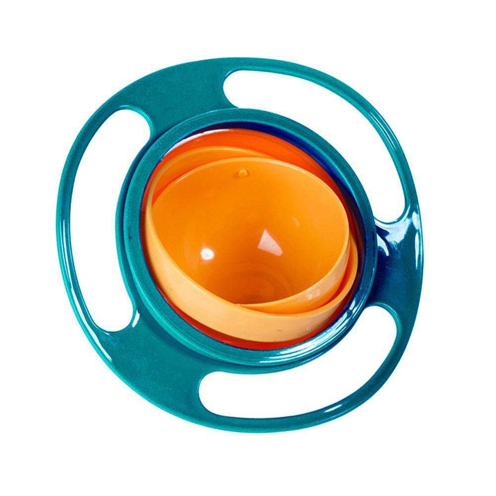 Magic Gyro Bowl 360 Rotate Spill-Proof Infants Toddler Baby Kids Training Feeding Bowl No Spill Baby Bowl Children's Safety: Green