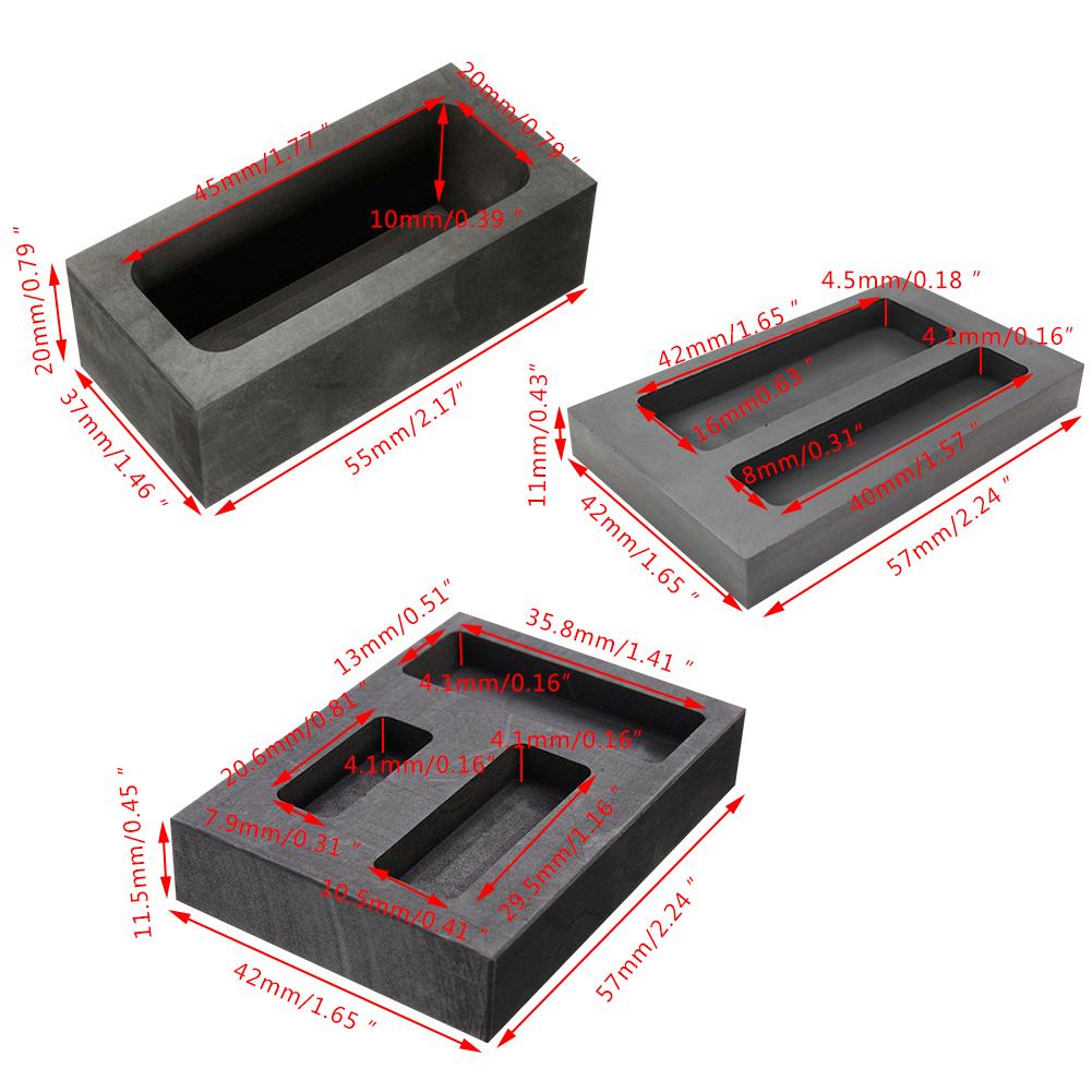 Grote Graphite Casting Baarvorm Voor Goud Zilver Koper Smelten Casting Raffinage Schroot Bar Smeltkroes Tool Onderdelen