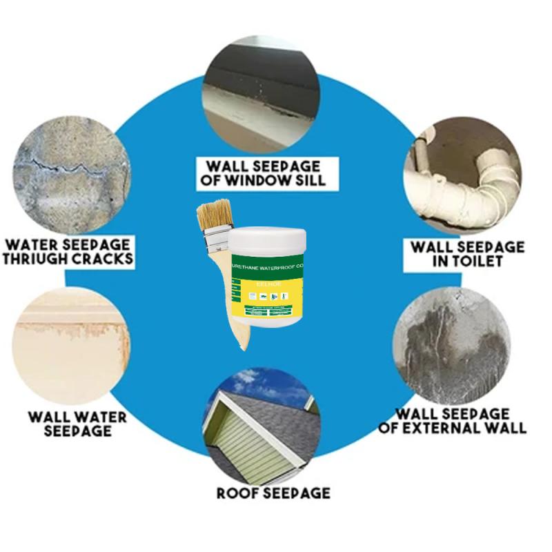 Pâte de revêtement imperméable en polyuréthane, scellant innovant, brosse de revêtement étanche, colle de réparation adhésive pour outil de réparation de toit cassé