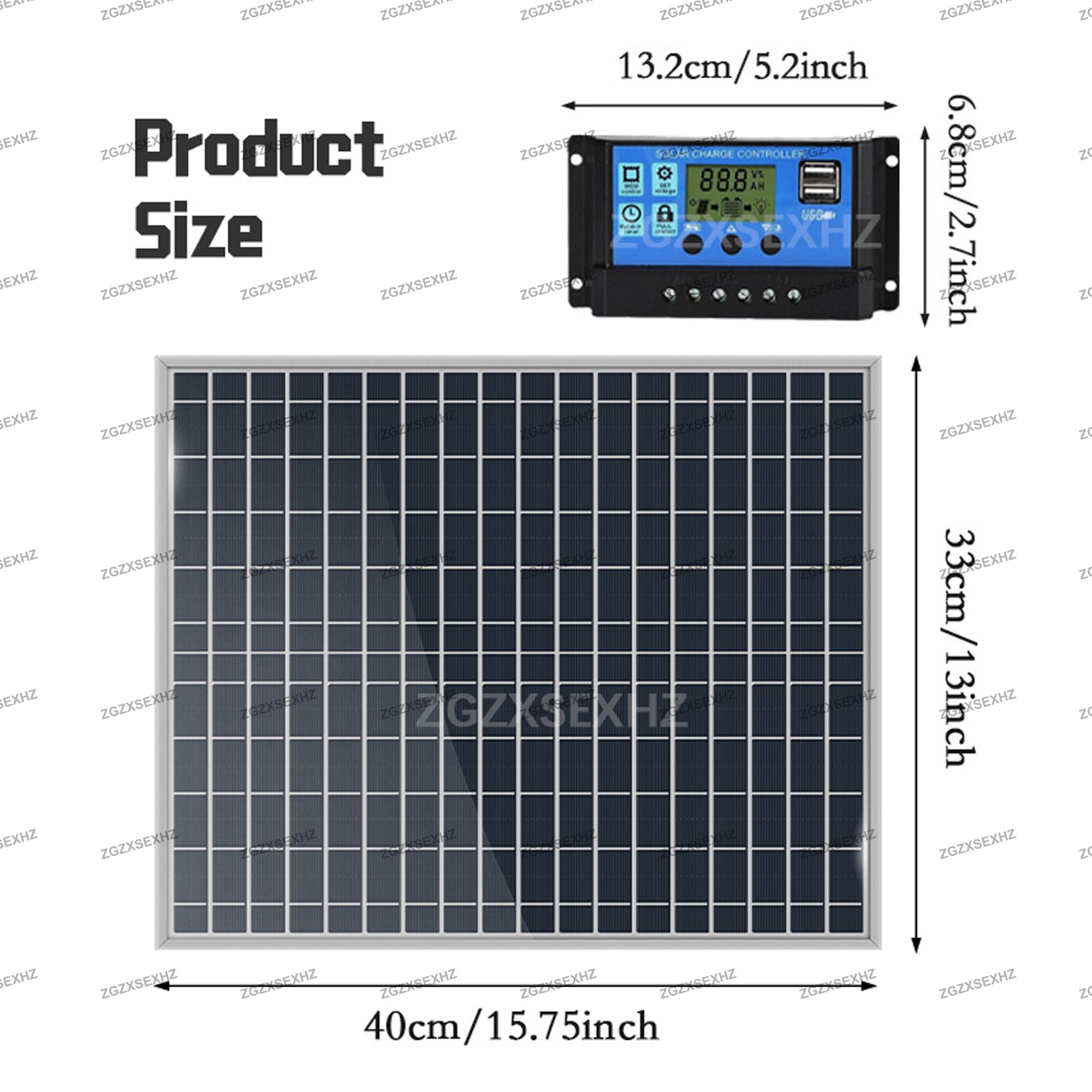 Panel solar de 500 W y 12 V, controlador de 100 A, cargador rápido de baterías para hogar/camping/autocaravana/coche, kit de energía fotovoltaica móvil, sistema solar.